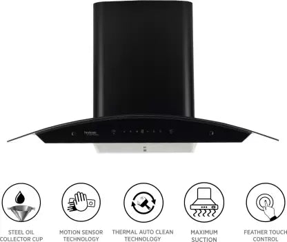 Hindware NEVIO PLUS BLACK 90 Auto Clean Wall Mounted Chimney (Black 1400 CMH)(OPEN BOX) Hindware NEVIO PLUS BLACK 90 Auto Clean Wall Mounted Chimney (Black 1400 CMH)(OPEN BOX)